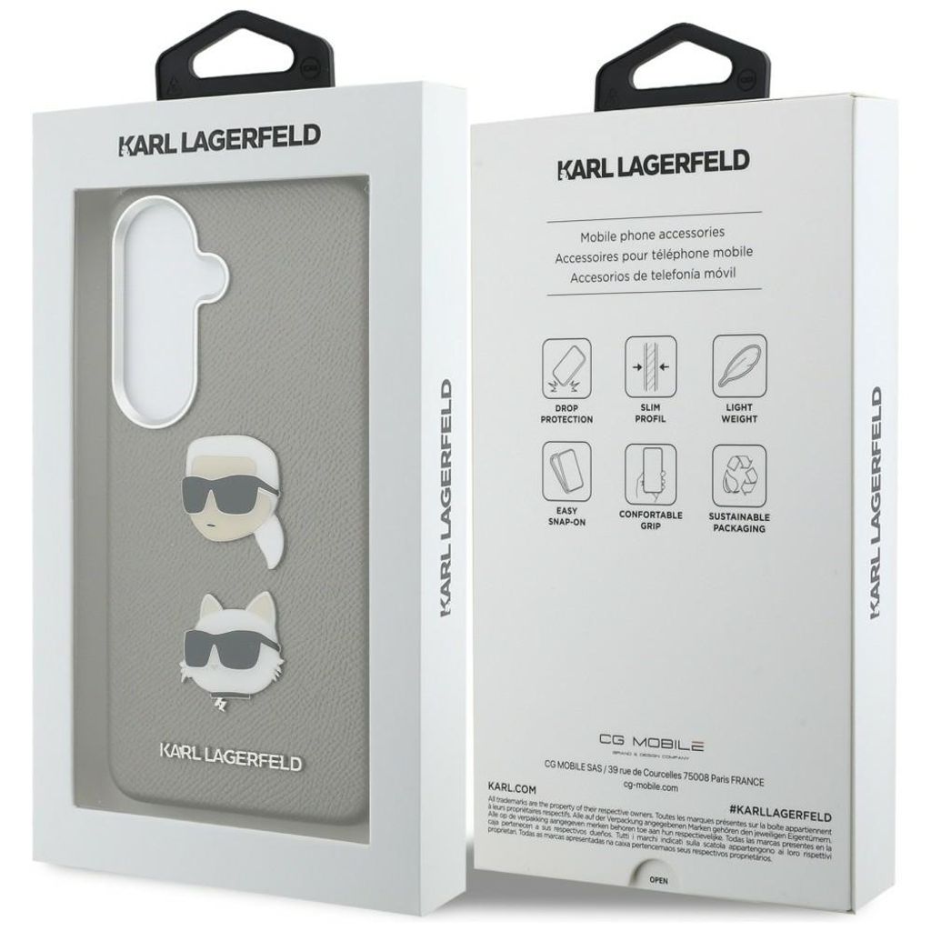 Karl Lagerfeld Saffiano Double Heads Metal Skal till Samsung Galaxy S26 - Silver
