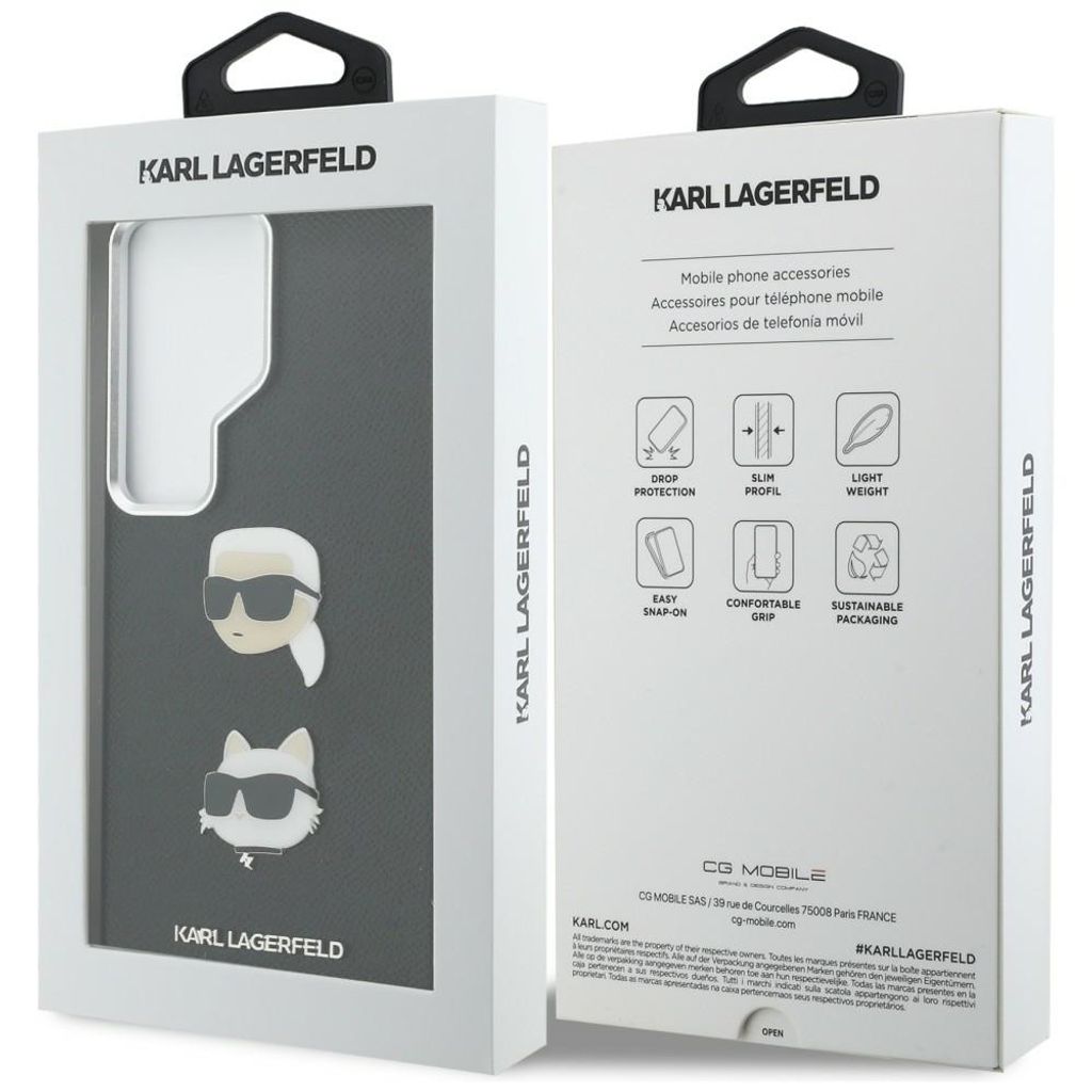Karl Lagerfeld Saffiano Double Heads Metal Skal Samsung Galaxy S26 Ultra - Svart