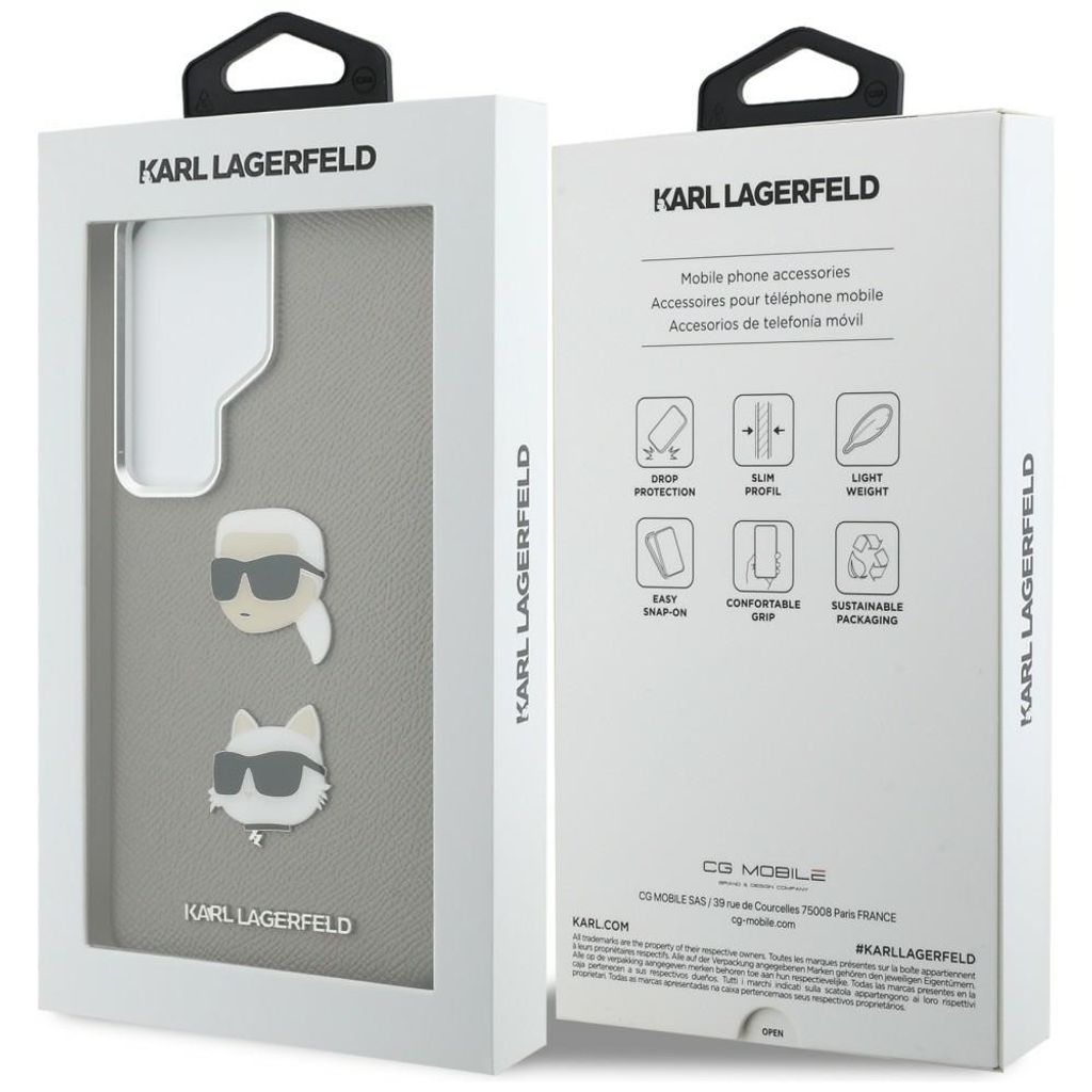 Karl Lagerfeld Saffiano Double Heads Skal Samsung Galaxy S26 Ultra - Silver