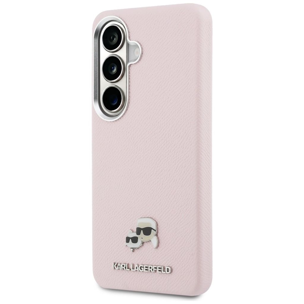 Karl Lagerfeld Saffiano KC Metal Logo MagSafe Skal Samsung Galaxy S26 - Rosa