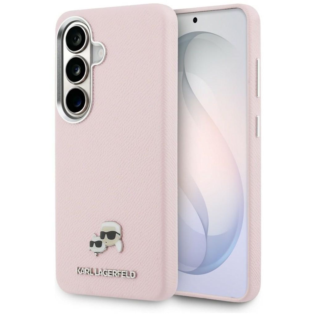 Karl Lagerfeld Saffiano KC Metal Logo MagSafe Skal Samsung Galaxy S26 - Rosa