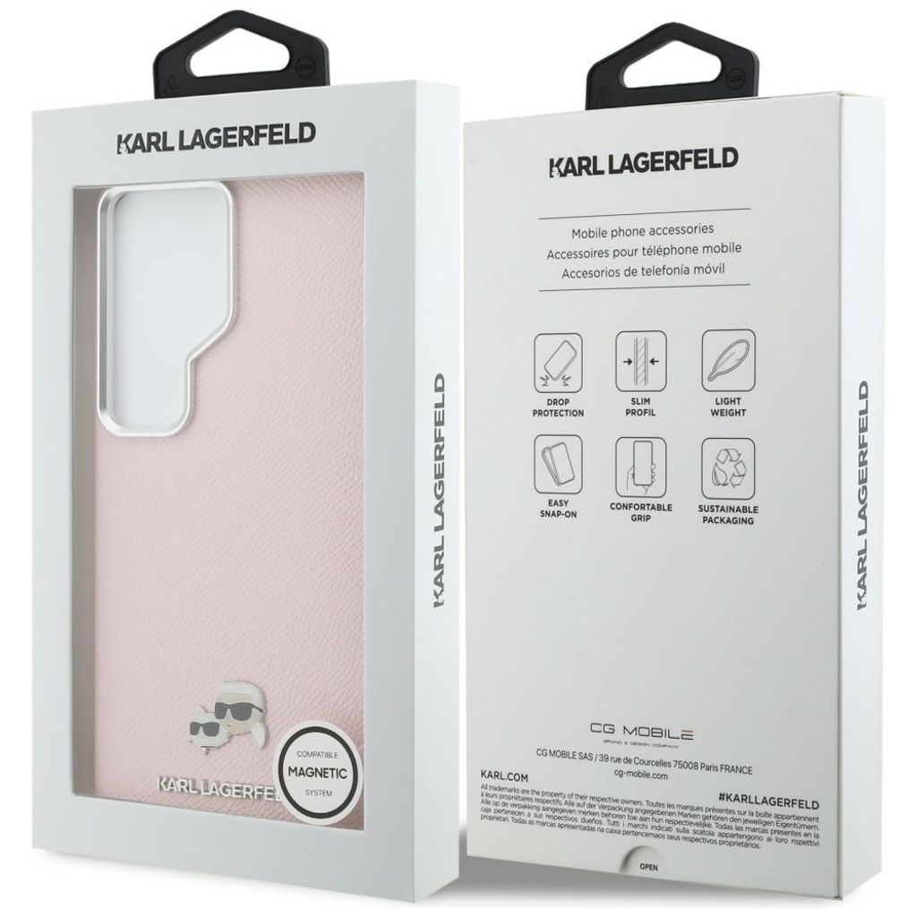 Karl Lagerfeld Saffiano KC Logo MagSafe Skal Samsung Galaxy S26 Ultra - Rosa