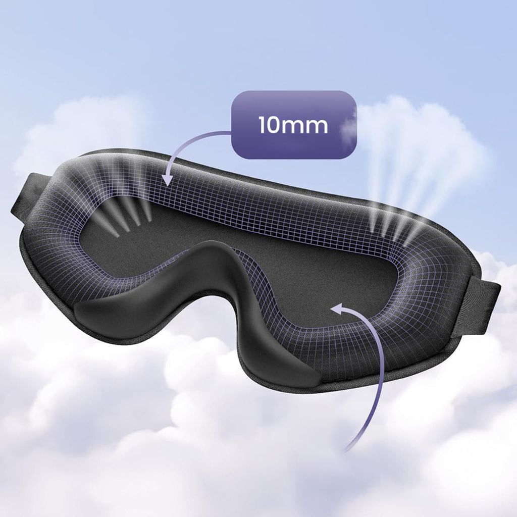 Wozinsky MSS-11 Øjenskygge Sovemaske med Memory Foam - Sort