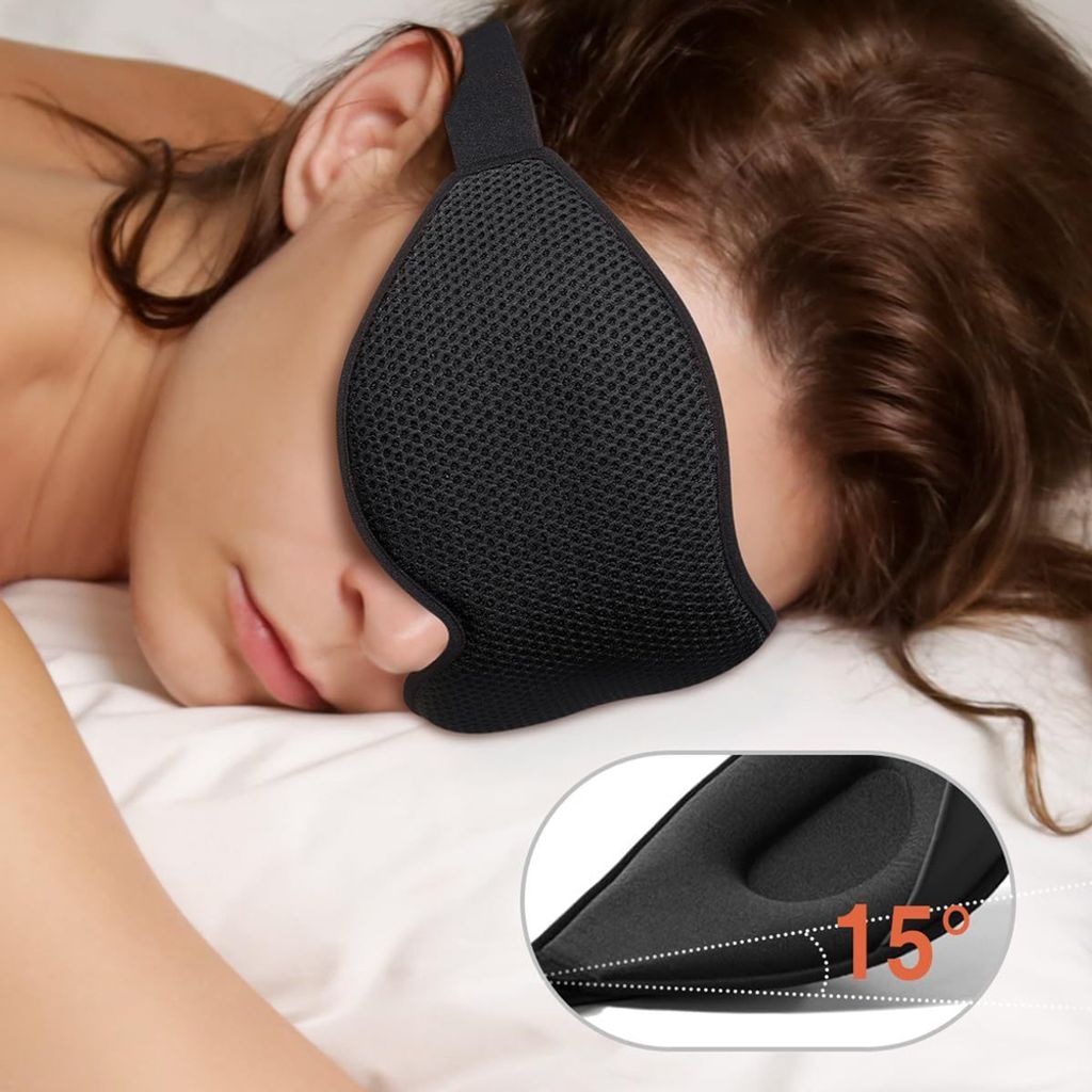 Wozinsky MSS-11 Øjenskygge Sovemaske med Memory Foam - Sort