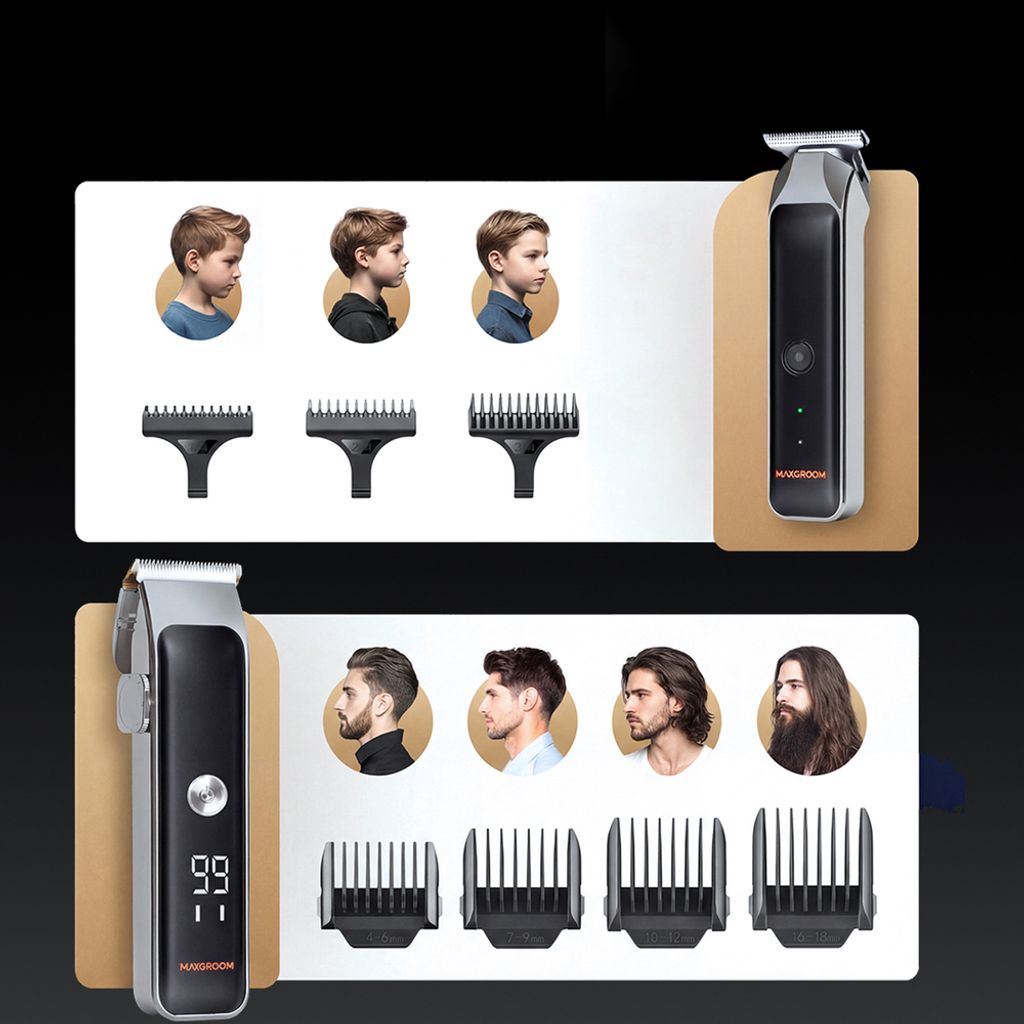 MAXGROOM ZC-F608 hårklippare med trimmer USB-C – svart