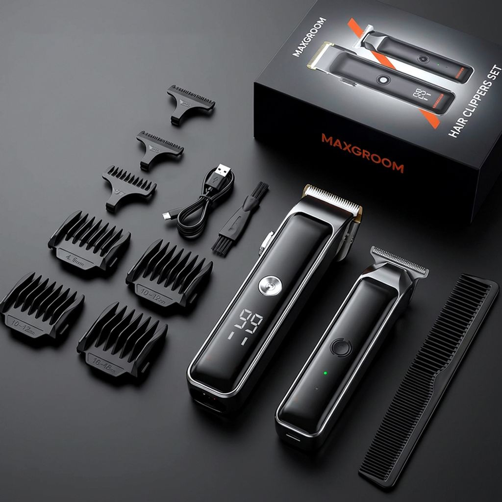 MAXGROOM ZC-F608 hårklippare med trimmer USB-C – svart