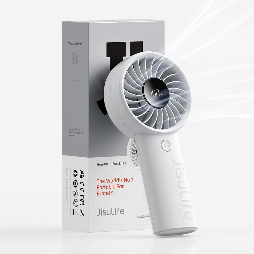 Jisulife Life4 kannettava USB-tuuletin 3600mAh – Harmaa