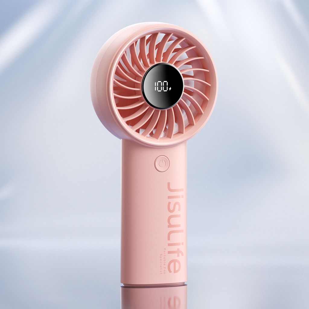 Jisulife Life4 Handhållen bärbar USB-fläkt 3600mAh – Rosa
