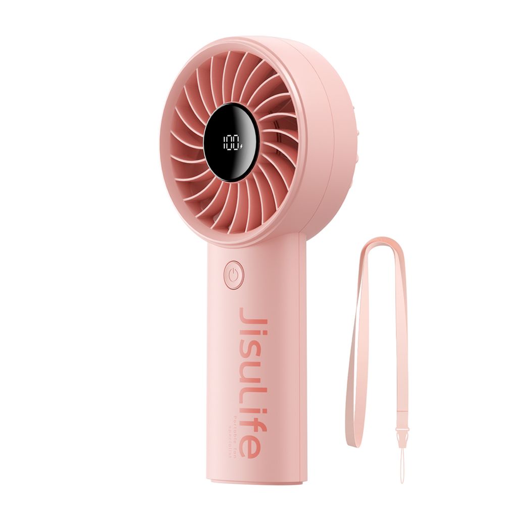 Jisulife Life4 Handhållen bärbar USB-fläkt 3600mAh – Rosa