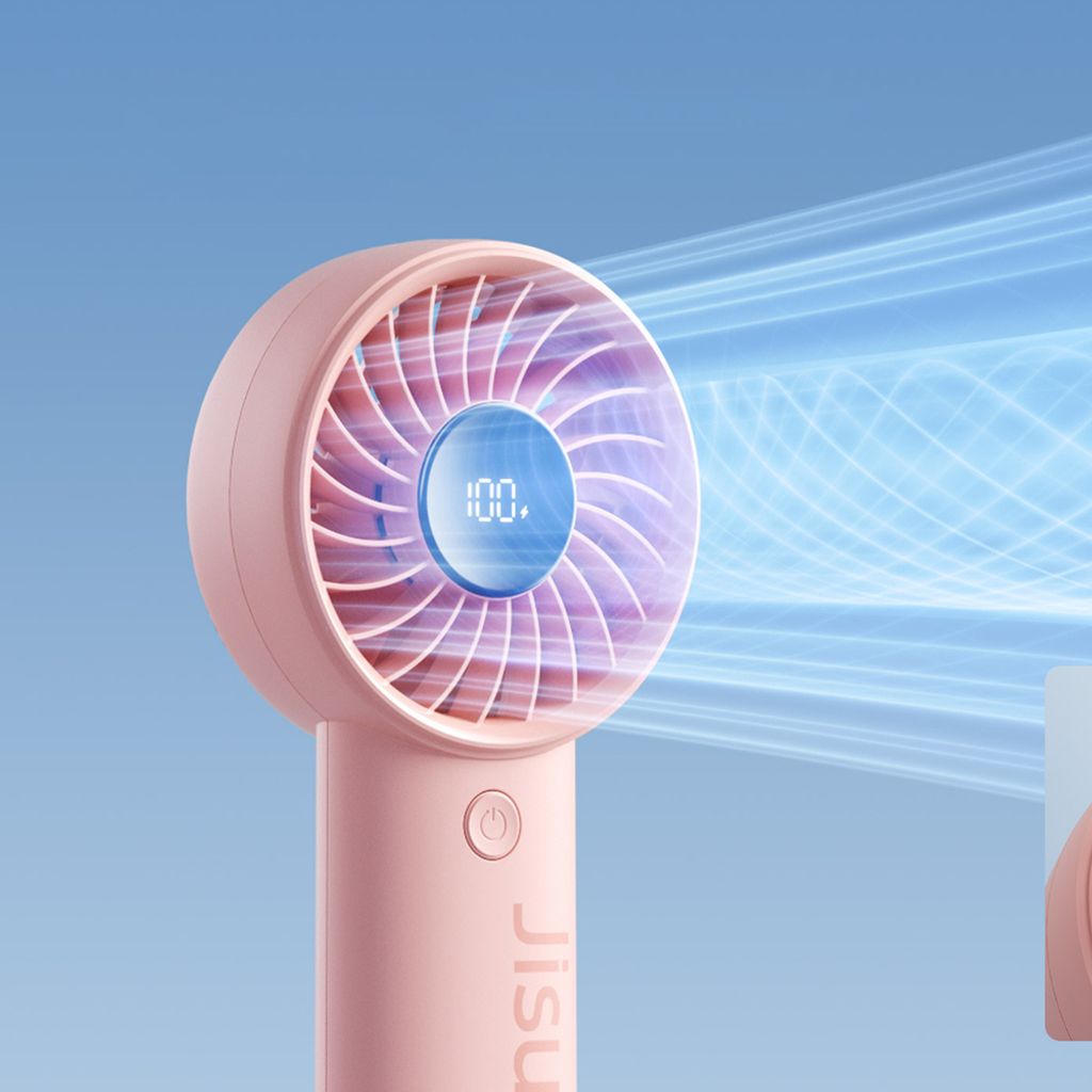 Jisulife Life4 Handhållen bärbar USB-fläkt 3600mAh – Rosa