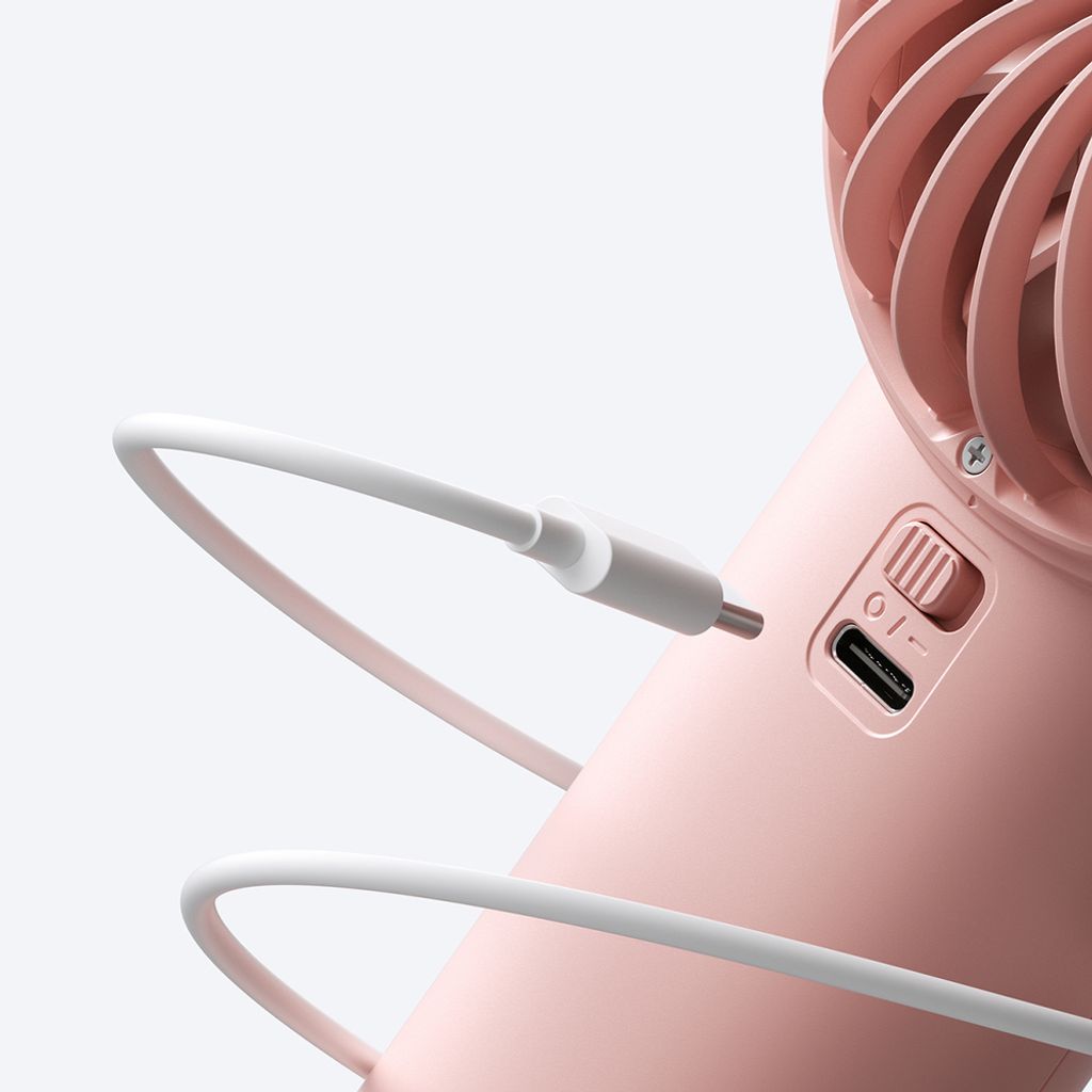 Jisulife Life4 Handhållen bärbar USB-fläkt 3600mAh – Rosa