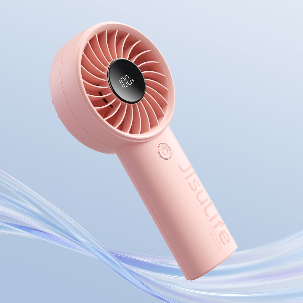 Jisulife Life4 Handhållen bärbar USB-fläkt 3600mAh – Rosa