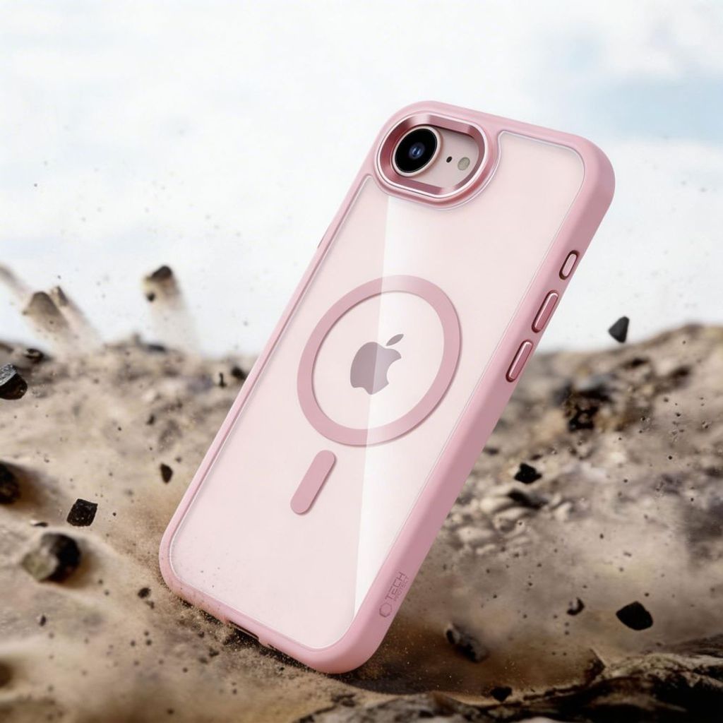 Tech-Protect iPhone 16E/17E MagSafe Deksel – Gjennomsiktig Rosa