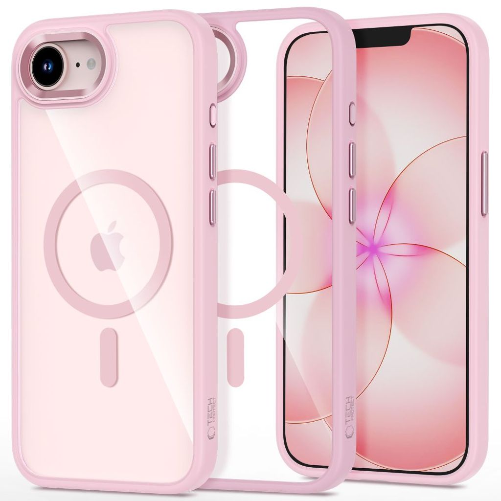 Tech-Protect iPhone 16E/17E MagSafe Deksel – Gjennomsiktig Rosa