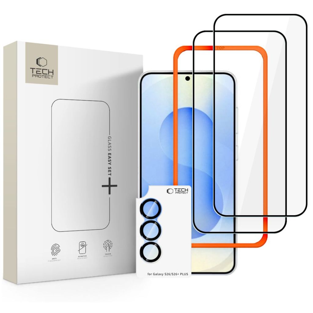 Tech-Protect Easy Set+ Skärm & Linsskydd 3-pack till Samsung Galaxy S26