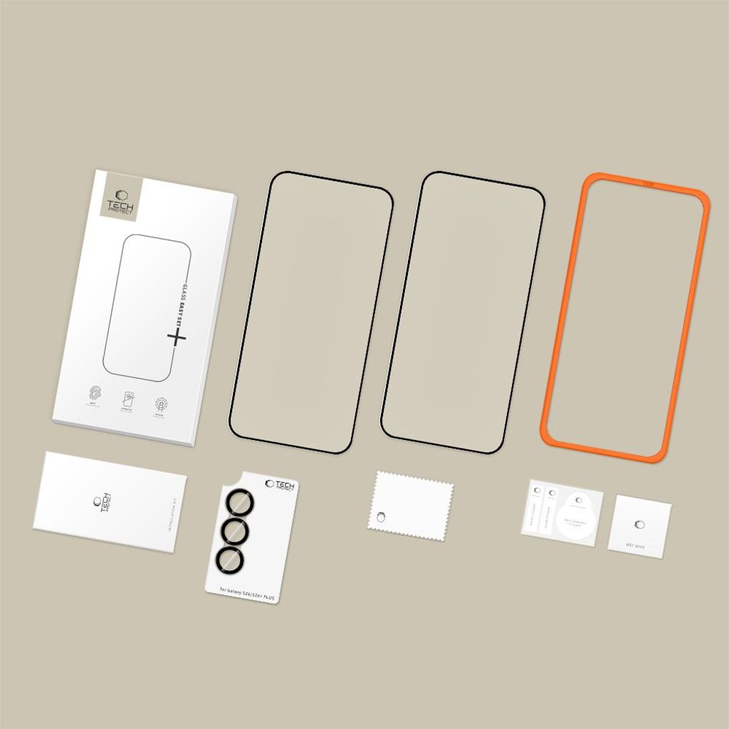 Tech-Protect Easy Set+ Skärm & Linsskydd 3-pack till Samsung Galaxy S26