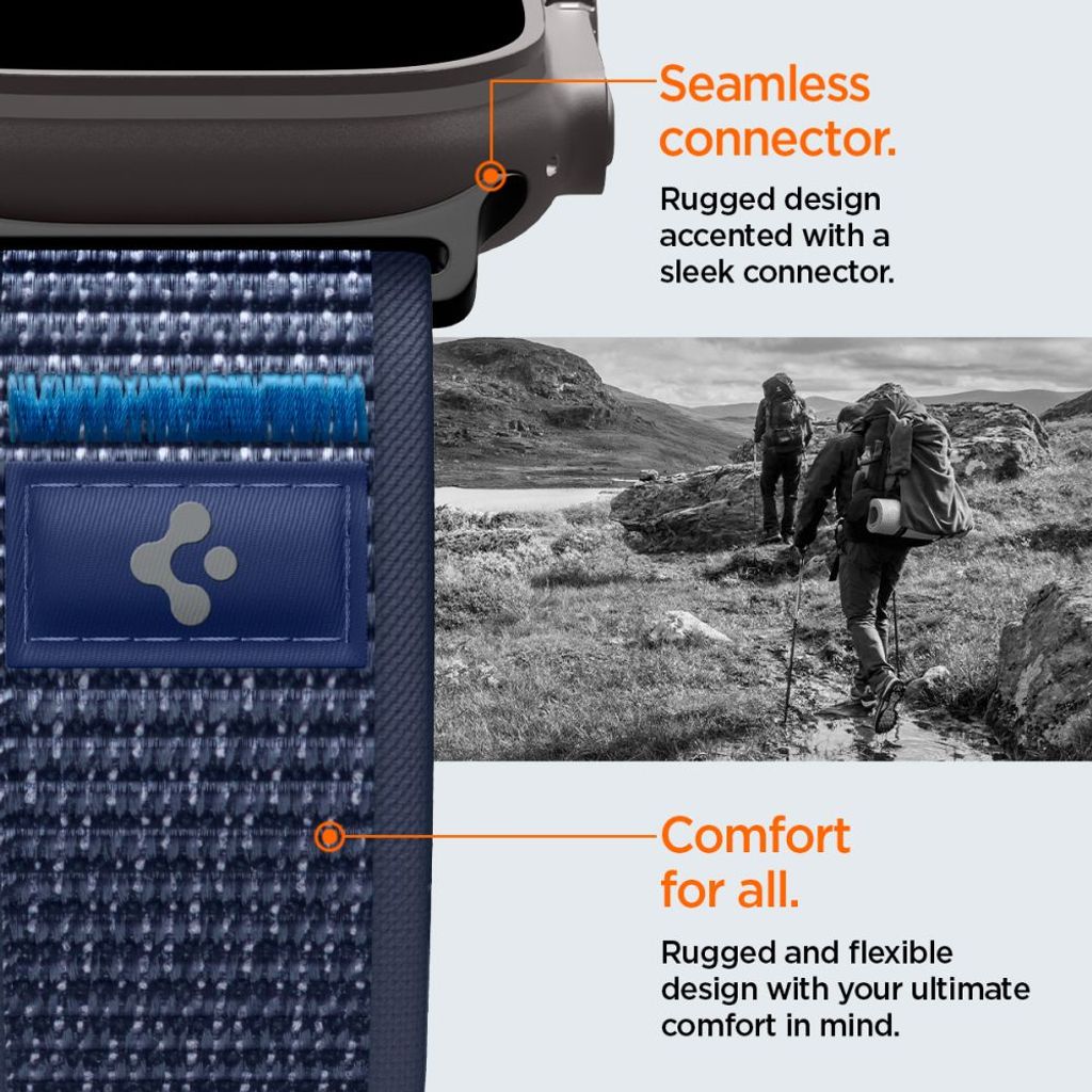 Spigen Athlex Air 2 Kellonranneke Apple Watch 44/45/46/49mm - Tummansininen