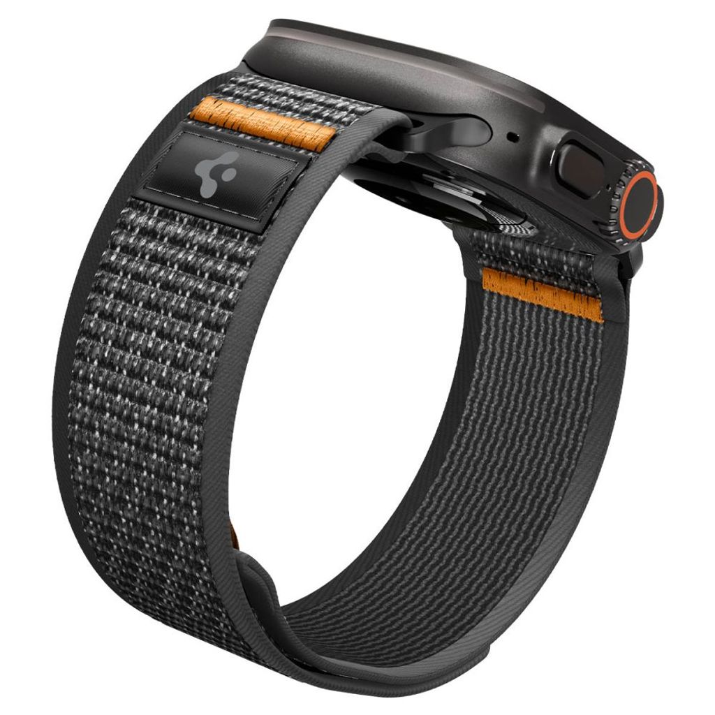 Spigen Athlex Air 2 Kellonranneke Apple Watch 44/45/46/49mm - Musta/Oranssi