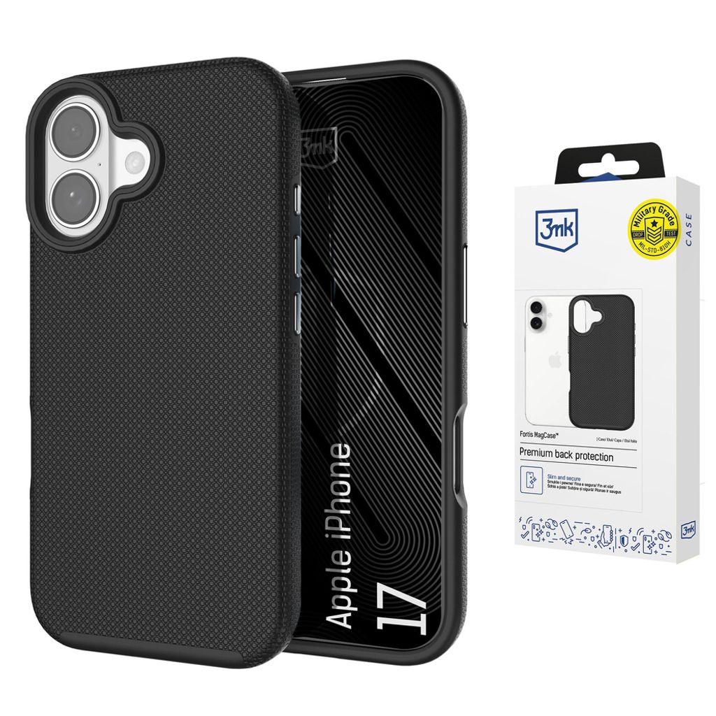 3mk Fortis MagSafe Cover till iPhone 17 - Sort