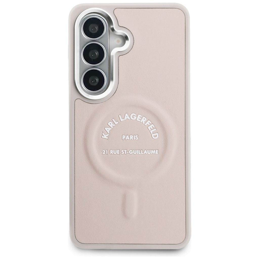 Karl Lagerfeld Embossed Ring RSG Logo MagSafe Skal Samsung Galaxy S26 - Rosa