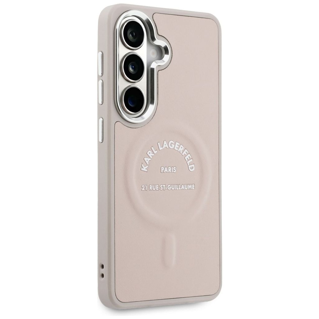 Karl Lagerfeld Embossed Ring RSG Logo MagSafe Skal Samsung Galaxy S26 - Rosa