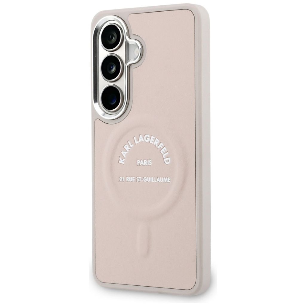Karl Lagerfeld Embossed Ring RSG Logo MagSafe Skal Samsung Galaxy S26 - Rosa
