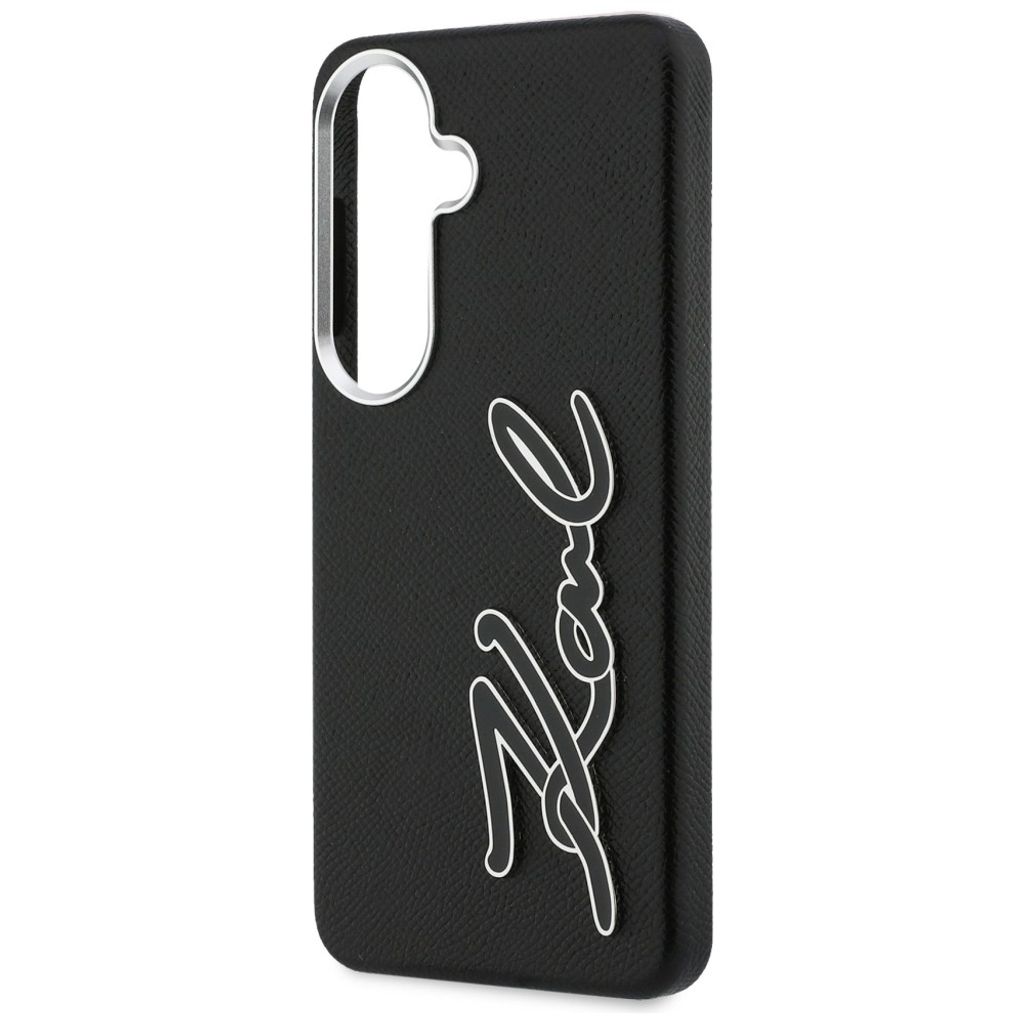 Karl Lagerfeld Grained Signature Logo Skal till Samsung Galaxy S26 - Svart