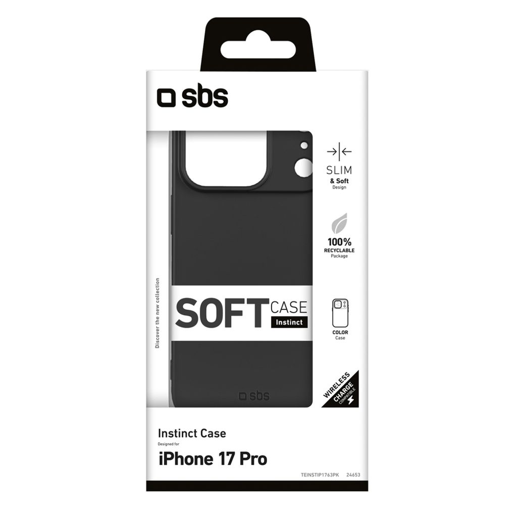 SBS Instinct -kuori till iPhone 17 Pro - Musta