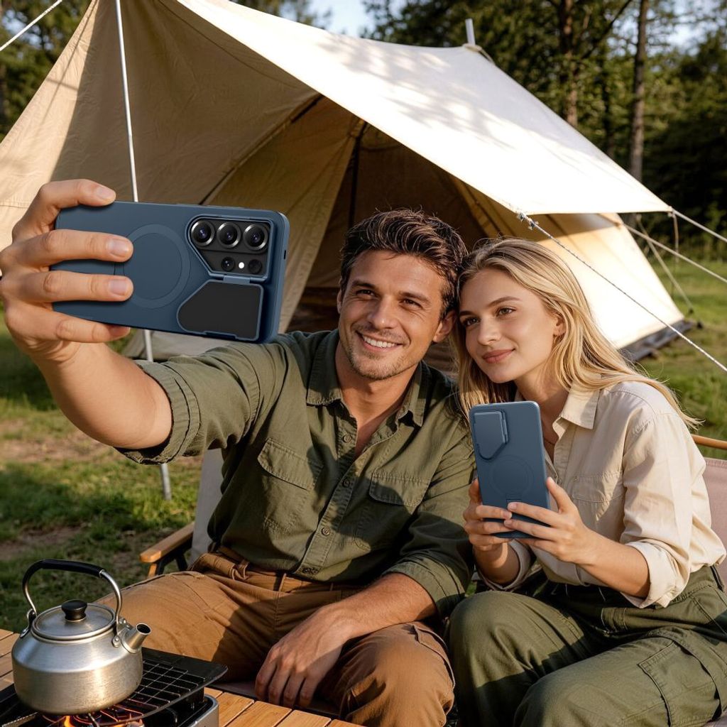 Tech-Protect Kevlar Aura MagSafe Skal till Samsung Galaxy S26 Ultra - Marinblå