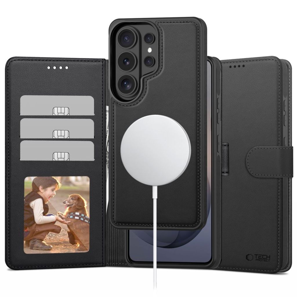 Tech-Protect Wallet MagSafe Fodral till Samsung Galaxy S26 Ultra - Matt Svart
