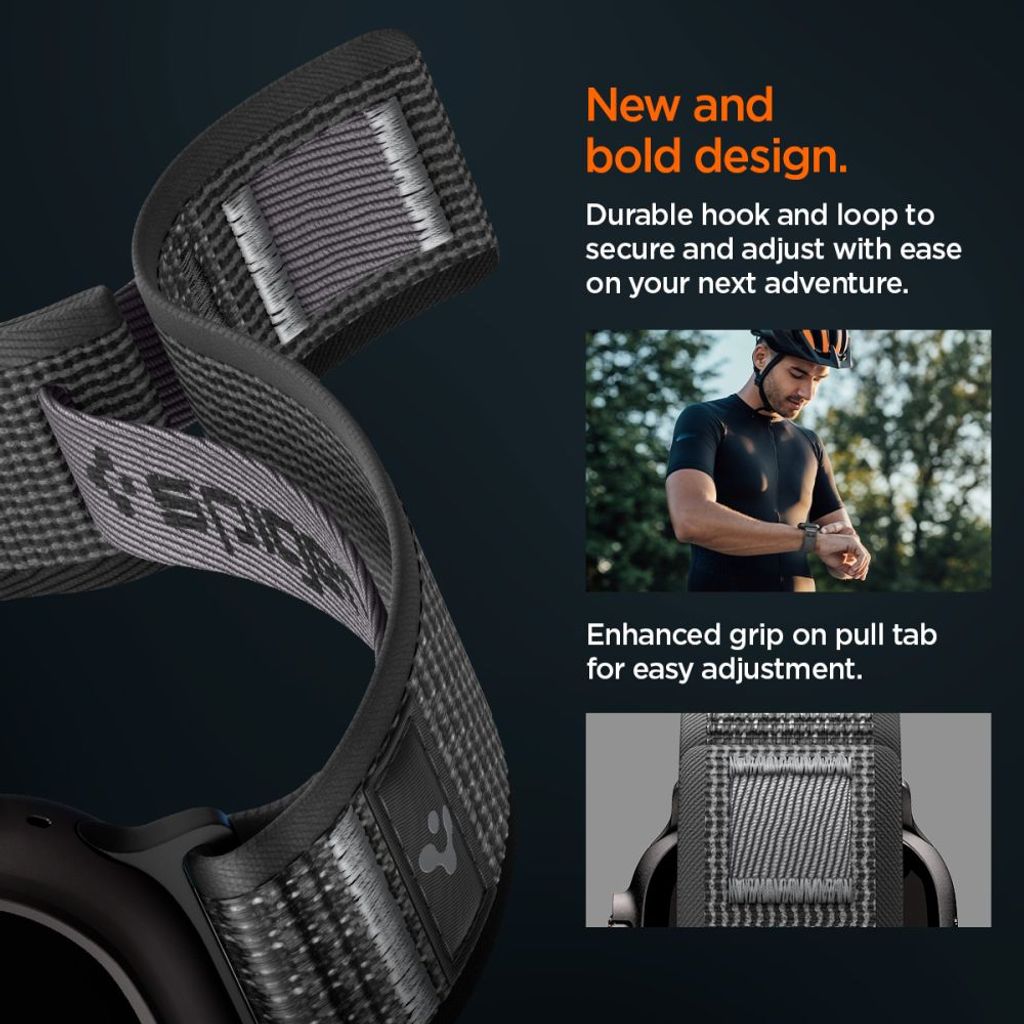 Spigen Athlex Air 2 Kellonranneke Apple Watch 44/45/46/49mm - Musta/Harmaa