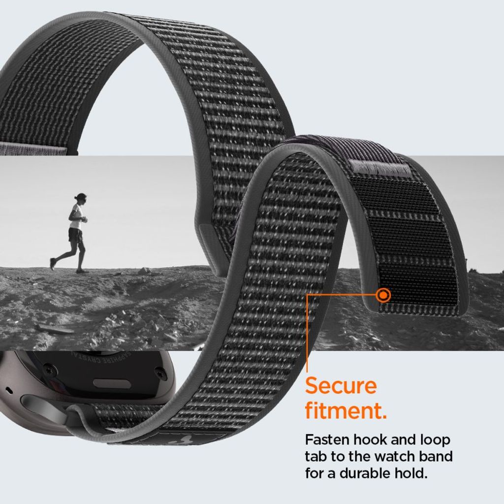 Spigen Athlex Air 2 Kellonranneke Apple Watch 44/45/46/49mm - Musta/Harmaa