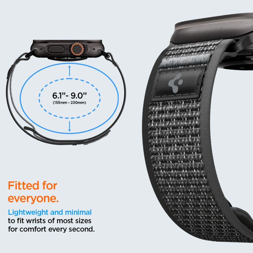 Spigen Athlex Air 2 Kellonranneke Apple Watch 44/45/46/49mm - Musta/Harmaa