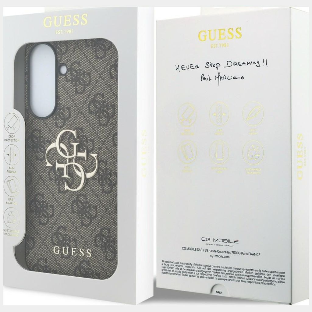 Guess Leather 4G Metal Logo Cover til Samsung Galaxy A57 5G - Brun