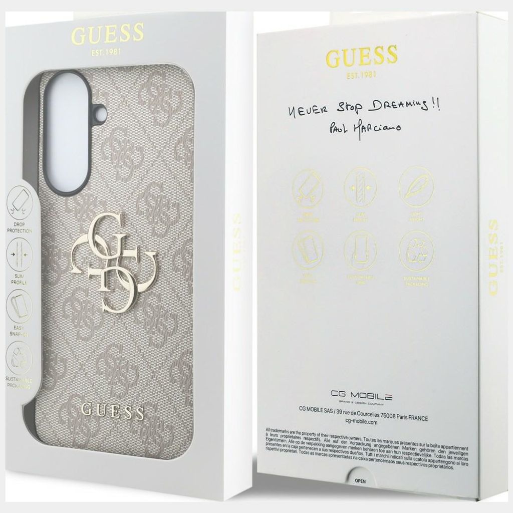Guess Leather 4G Metal Logo Cover til Samsung Galaxy A57 5G - Lyserød