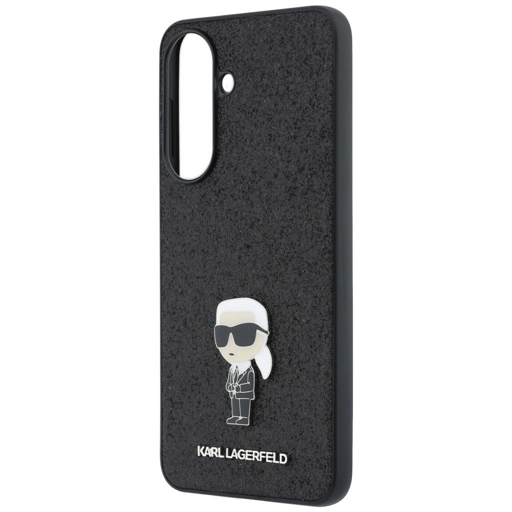 Karl Lagerfeld Fixed Glitter Ikonik Logo Metal Pin Cover til Samsung Galaxy A57 5G - Sort