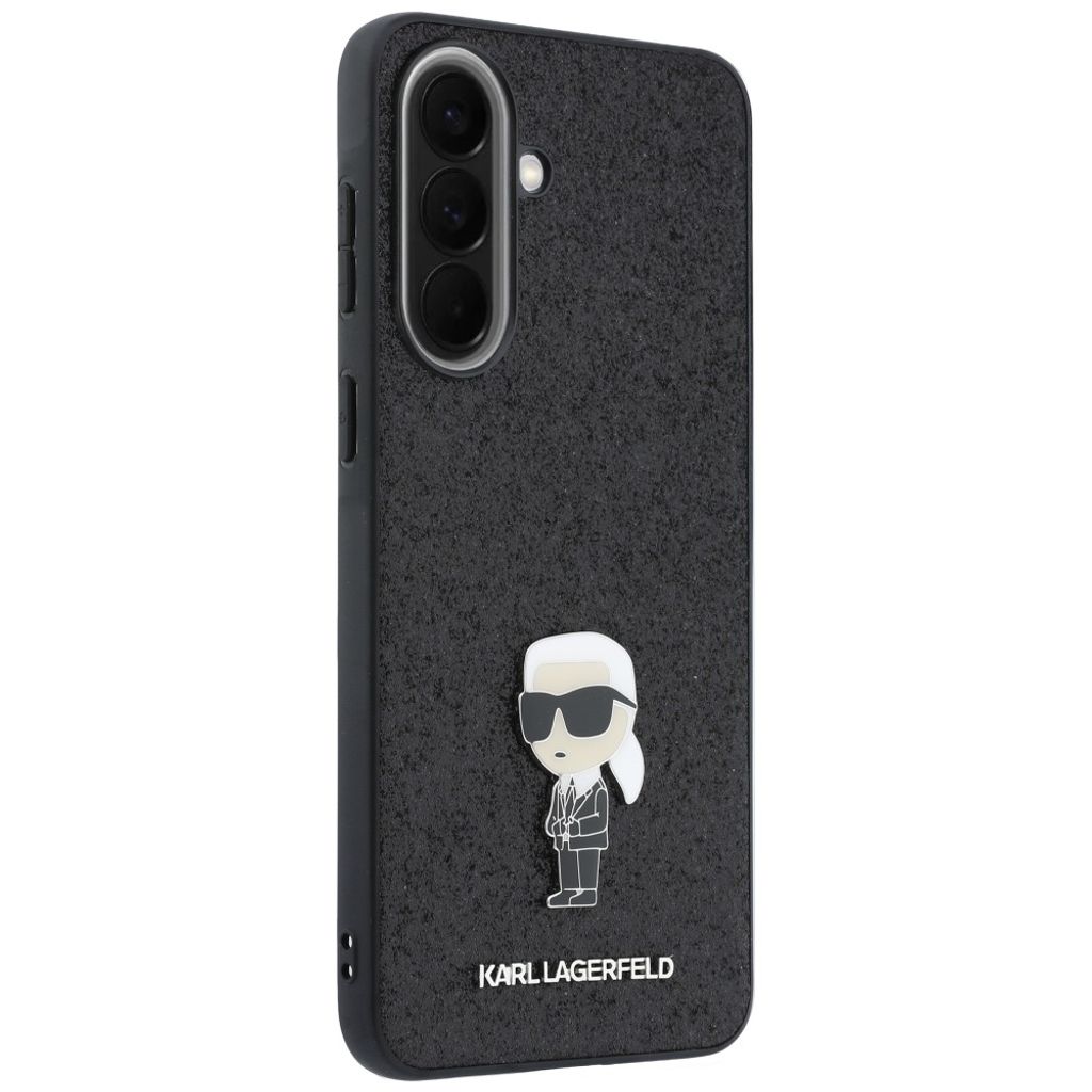 Karl Lagerfeld Fixed Glitter Ikonik Logo Metal Pin Cover til Samsung Galaxy A57 5G - Sort