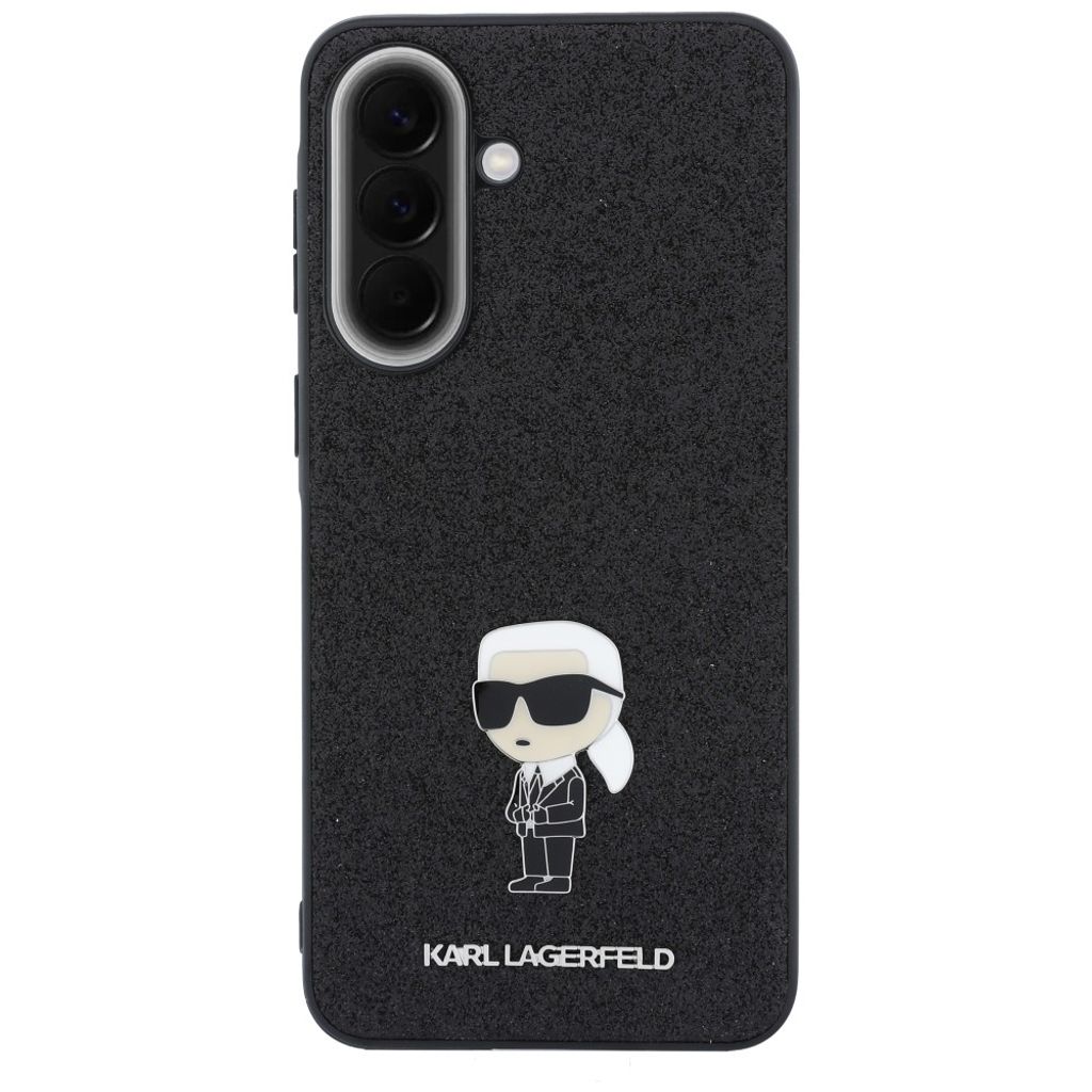 Karl Lagerfeld Fixed Glitter Ikonik Logo Metal Pin Cover til Samsung Galaxy A57 5G - Sort