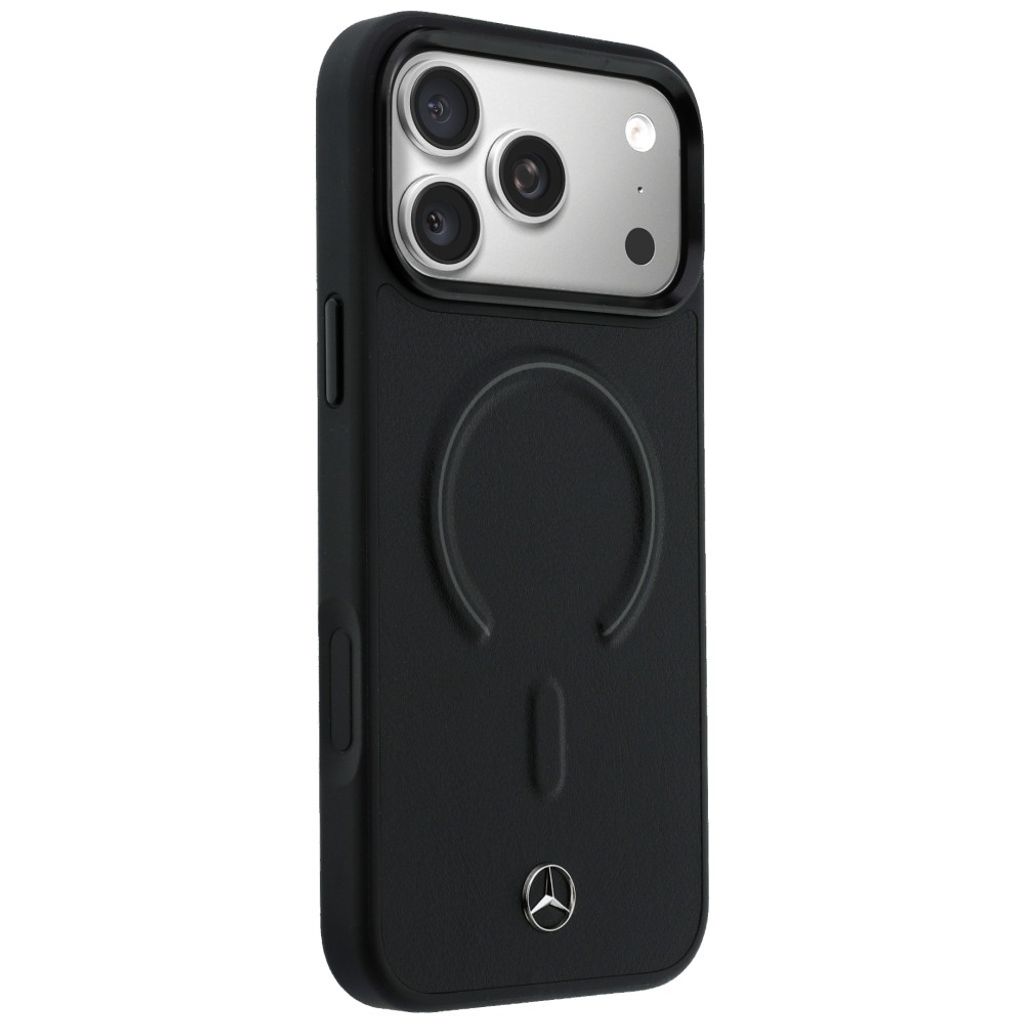 Mercedes Leather 3D MagSafe -kuori till iPhone 17 Pro - Musta