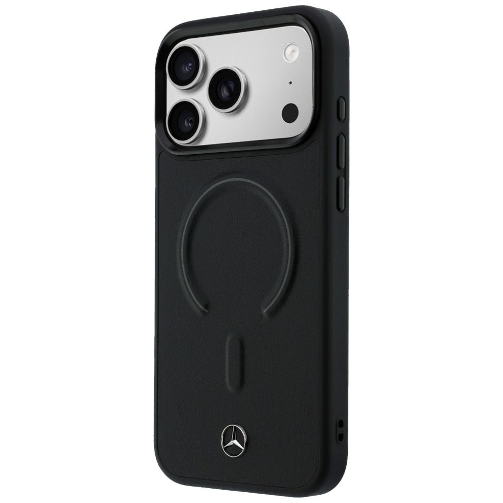 Mercedes Leather 3D MagSafe -kuori till iPhone 17 Pro - Musta