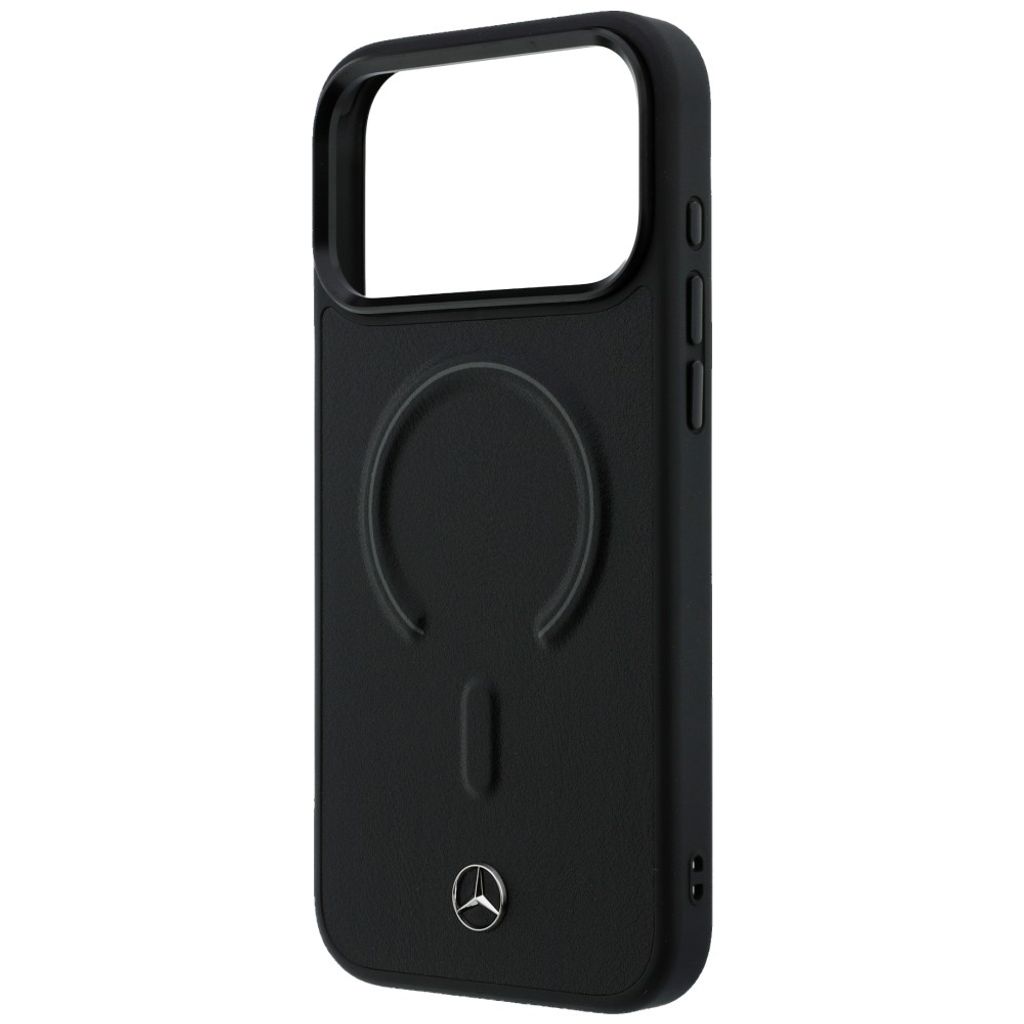 Mercedes Leather 3D MagSafe -kuori till iPhone 17 Pro Max - Musta