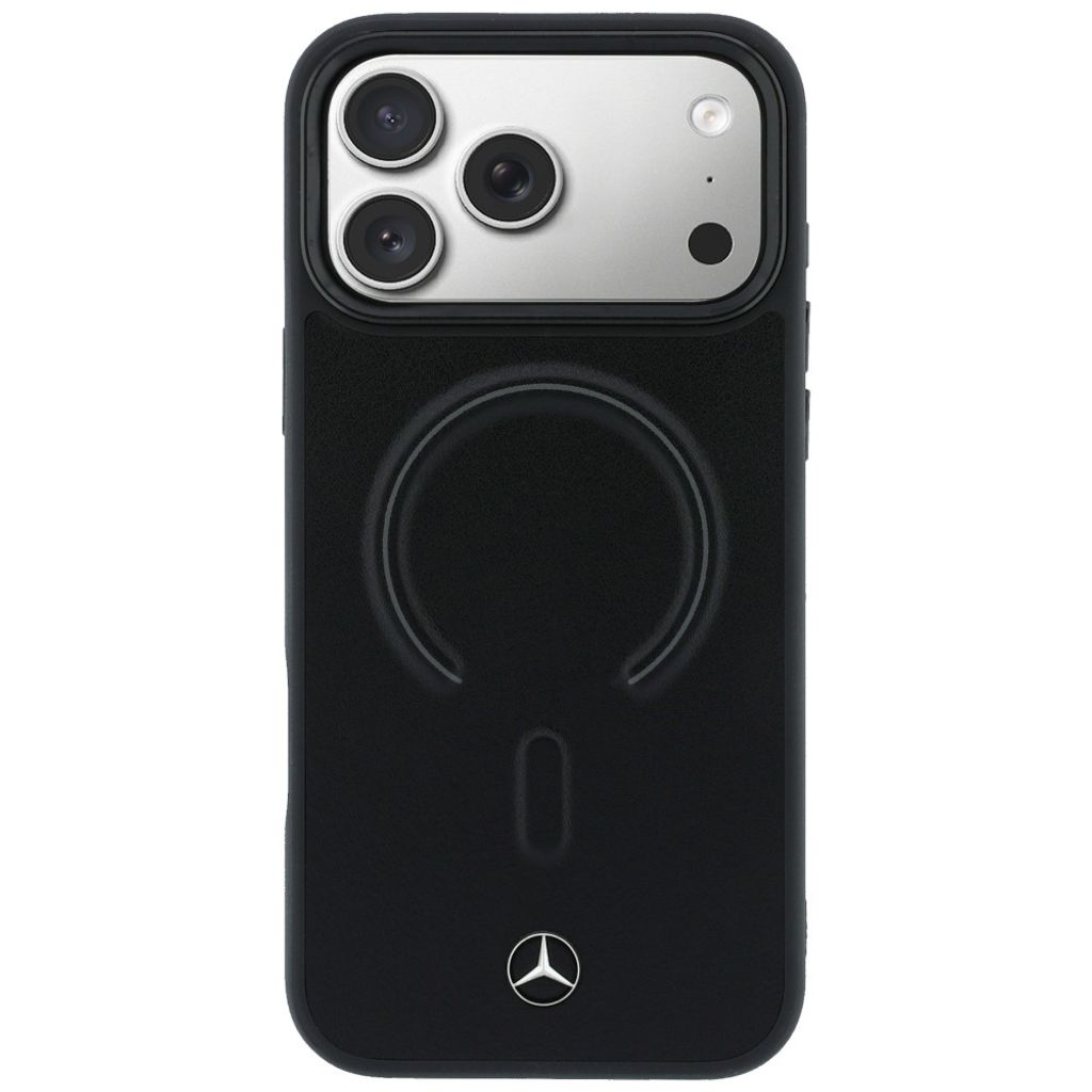 Mercedes Leather 3D MagSafe -kuori till iPhone 17 Pro Max - Musta