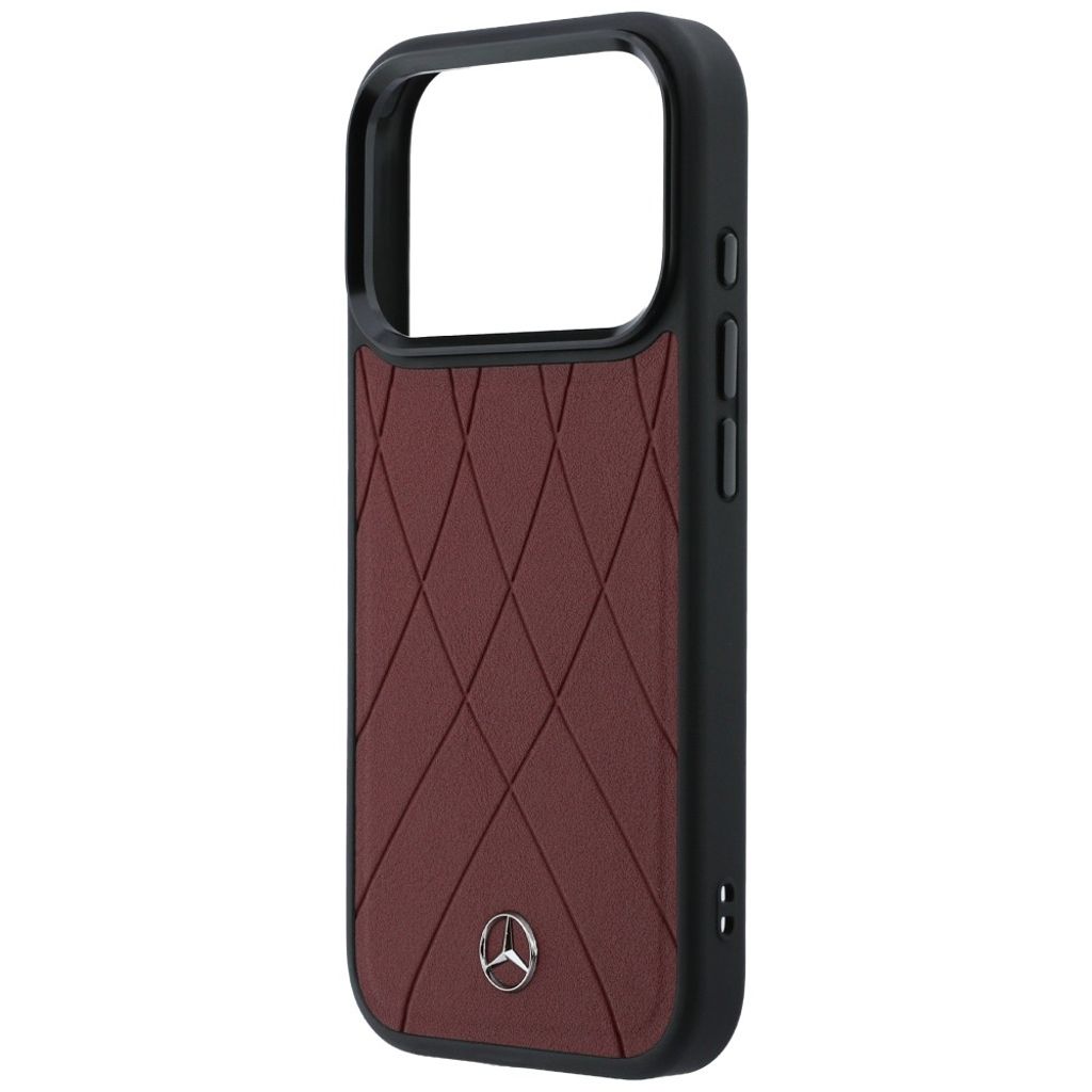 Mercedes Leather Crossed Lines MagSafe -kuori till iPhone 17 Pro Max - Punainen