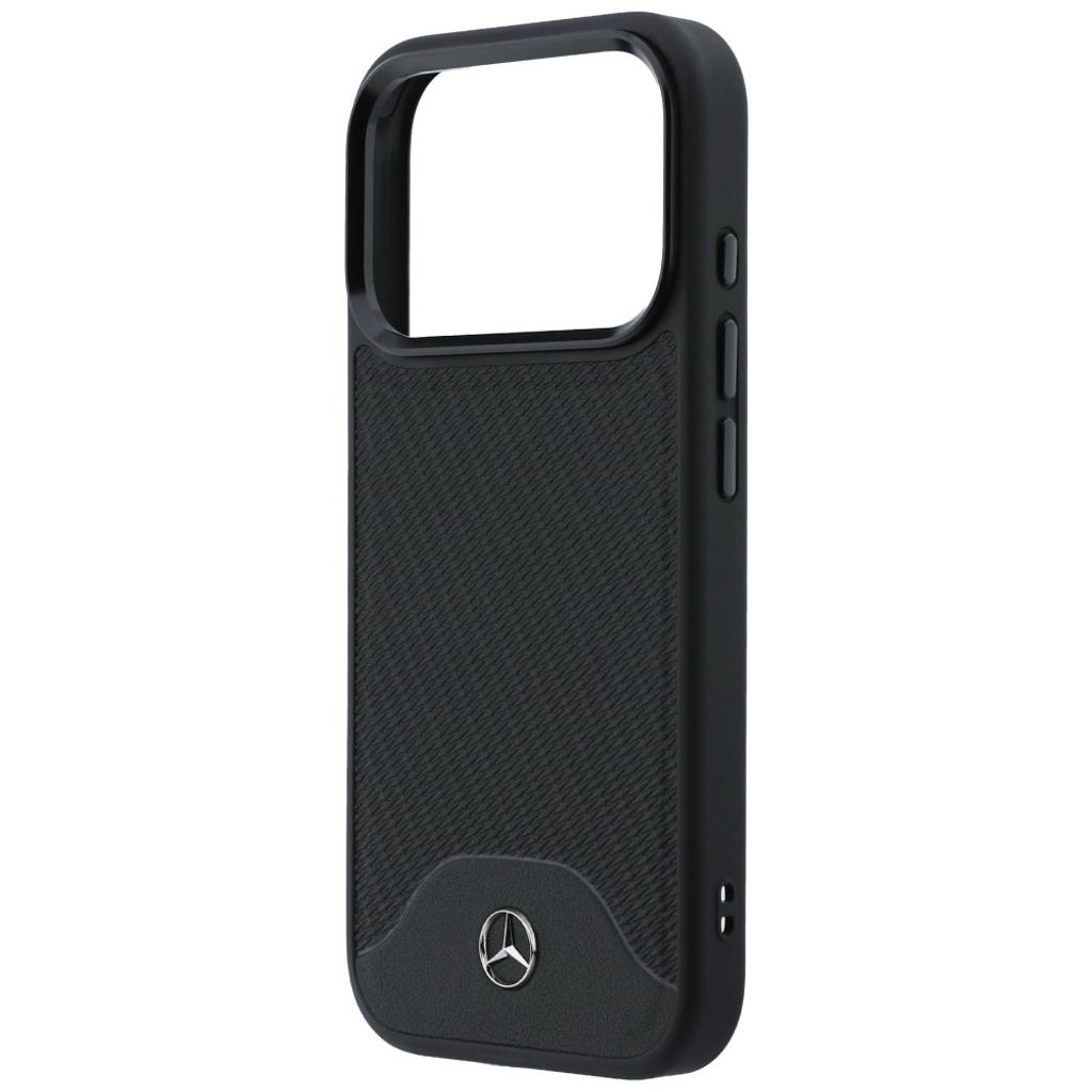 Mercedes Leather Wood Effect MagSafe -kuori till iPhone 17 Pro - Musta