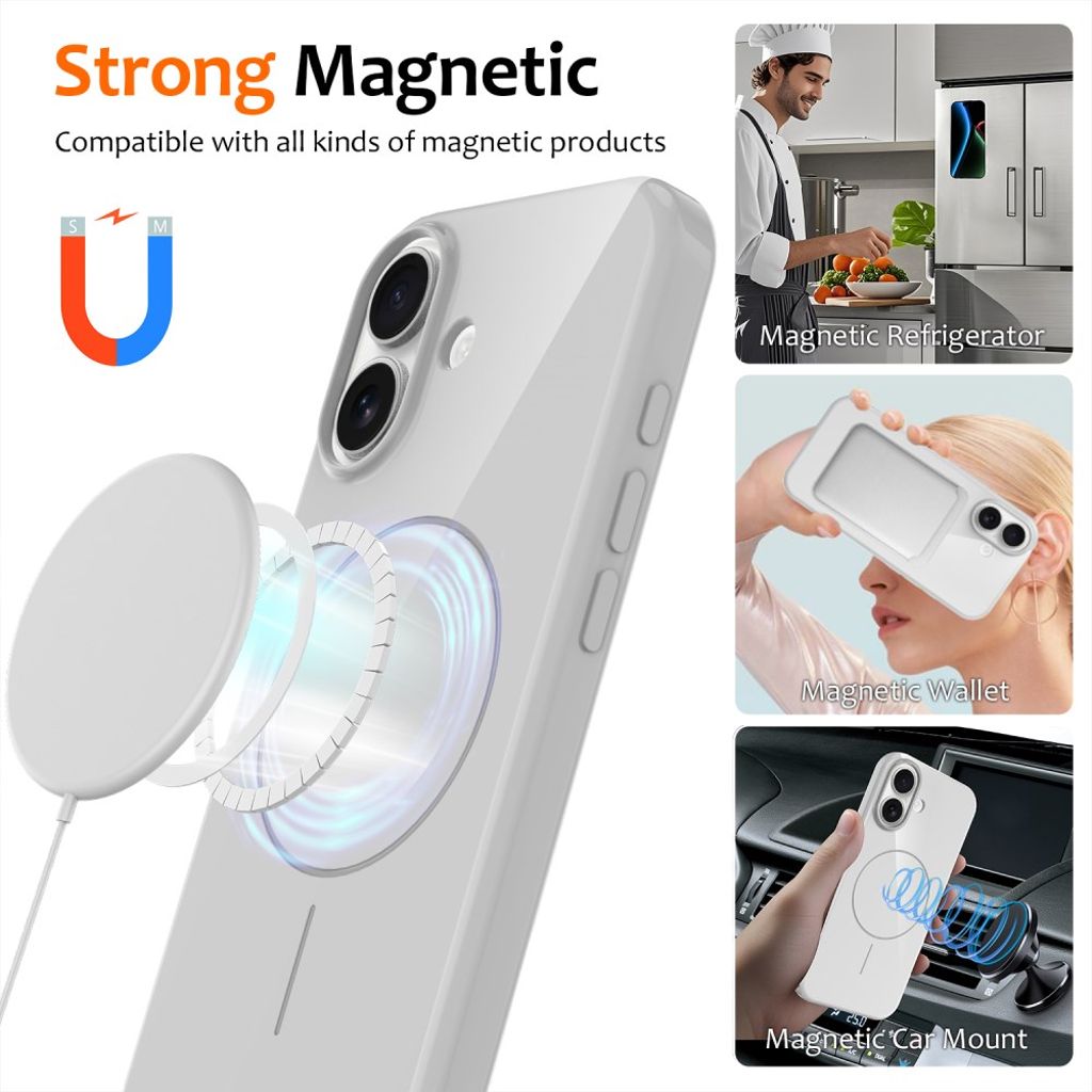 iPhone 17 MagSafe-kompatibelt Skal med Bärrem - Vit