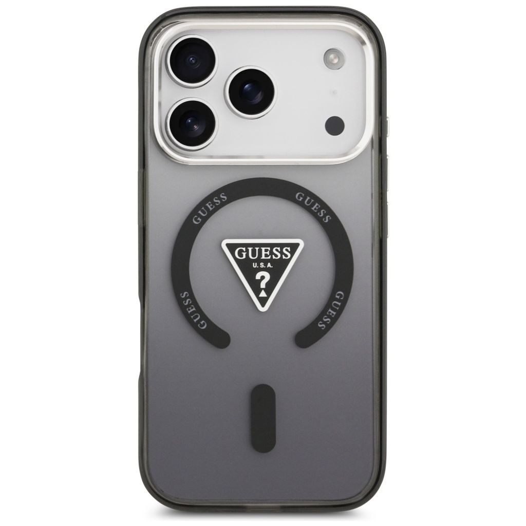 Guess IML Gradient Triangle Logo MagSafe -kuori till iPhone 17 Pro - Musta