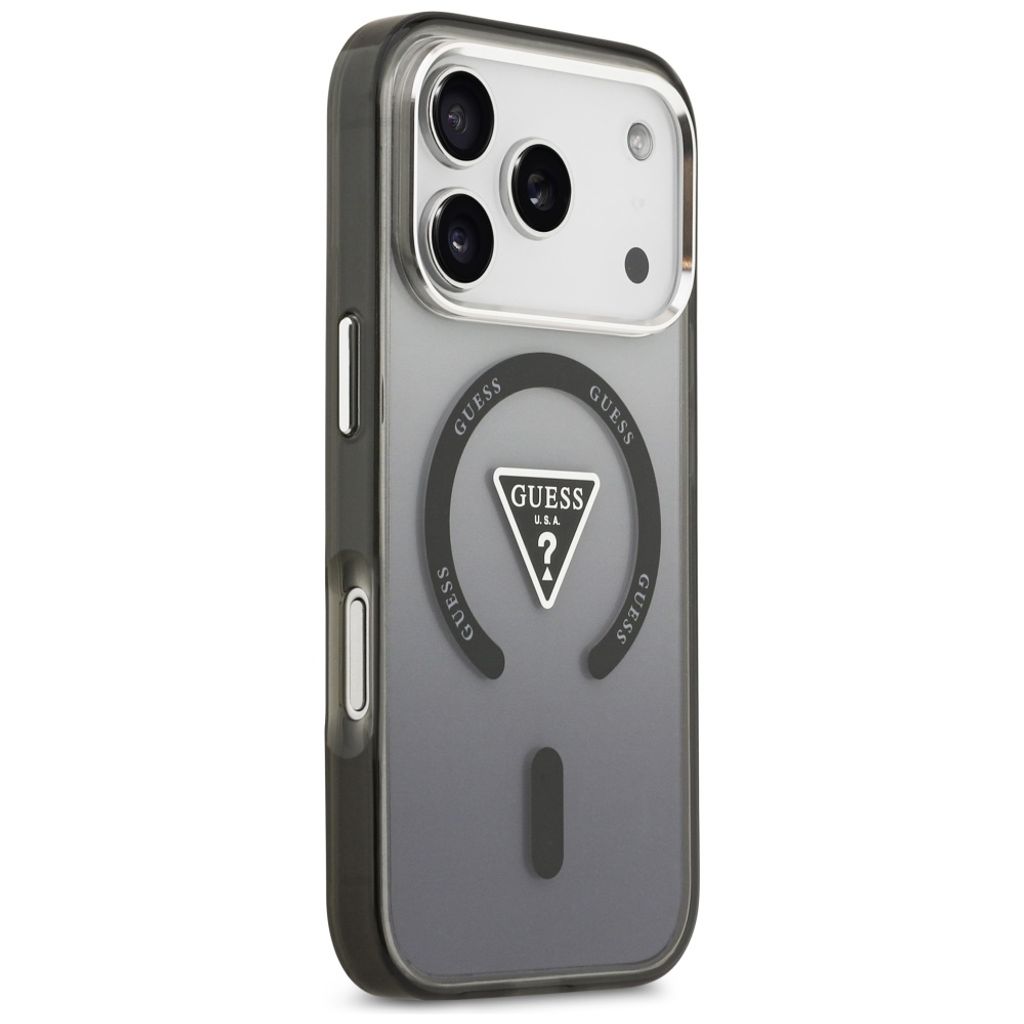Guess IML Gradient Triangle Logo MagSafe -kuori till iPhone 17 Pro - Musta