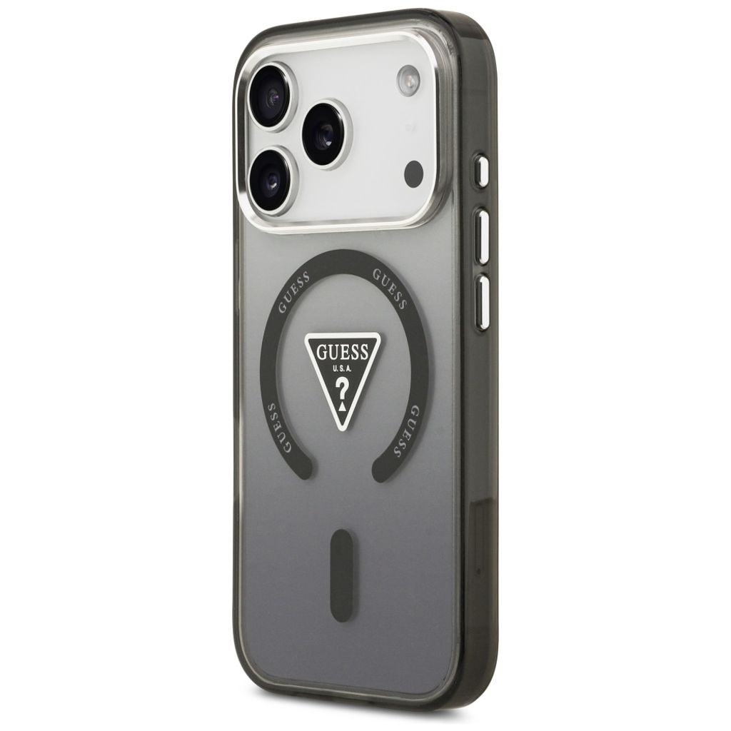 Guess IML Gradient Triangle Logo MagSafe -kuori till iPhone 17 Pro - Musta