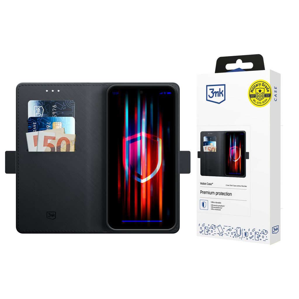 3mk Wallet -kotelo Samsung Galaxy S26 FE:lle - Musta