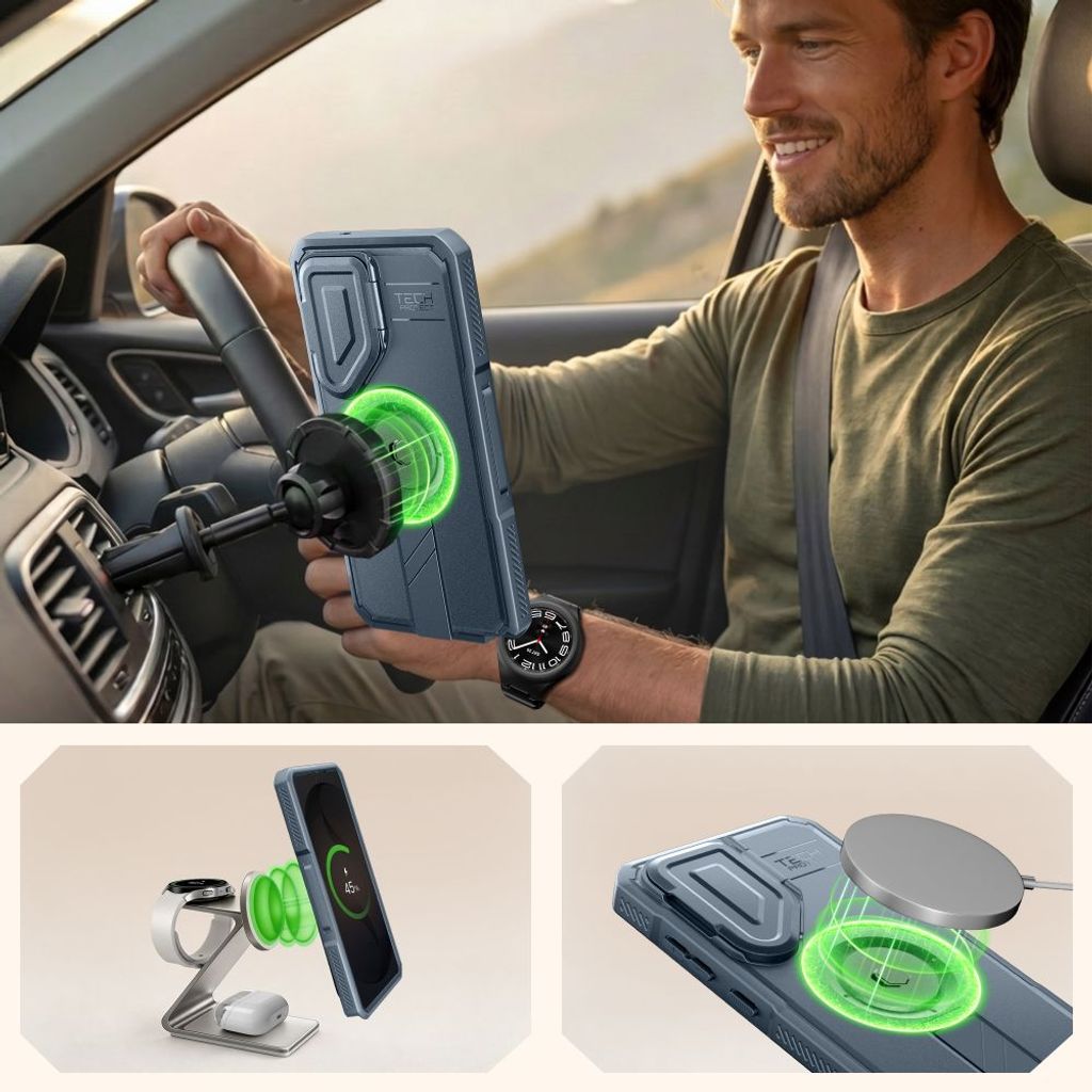 Tech-Protect Kevlar MagSafe -kuori 2-pakkaus Samsung Galaxy S26 Ultra:lle - Sininen